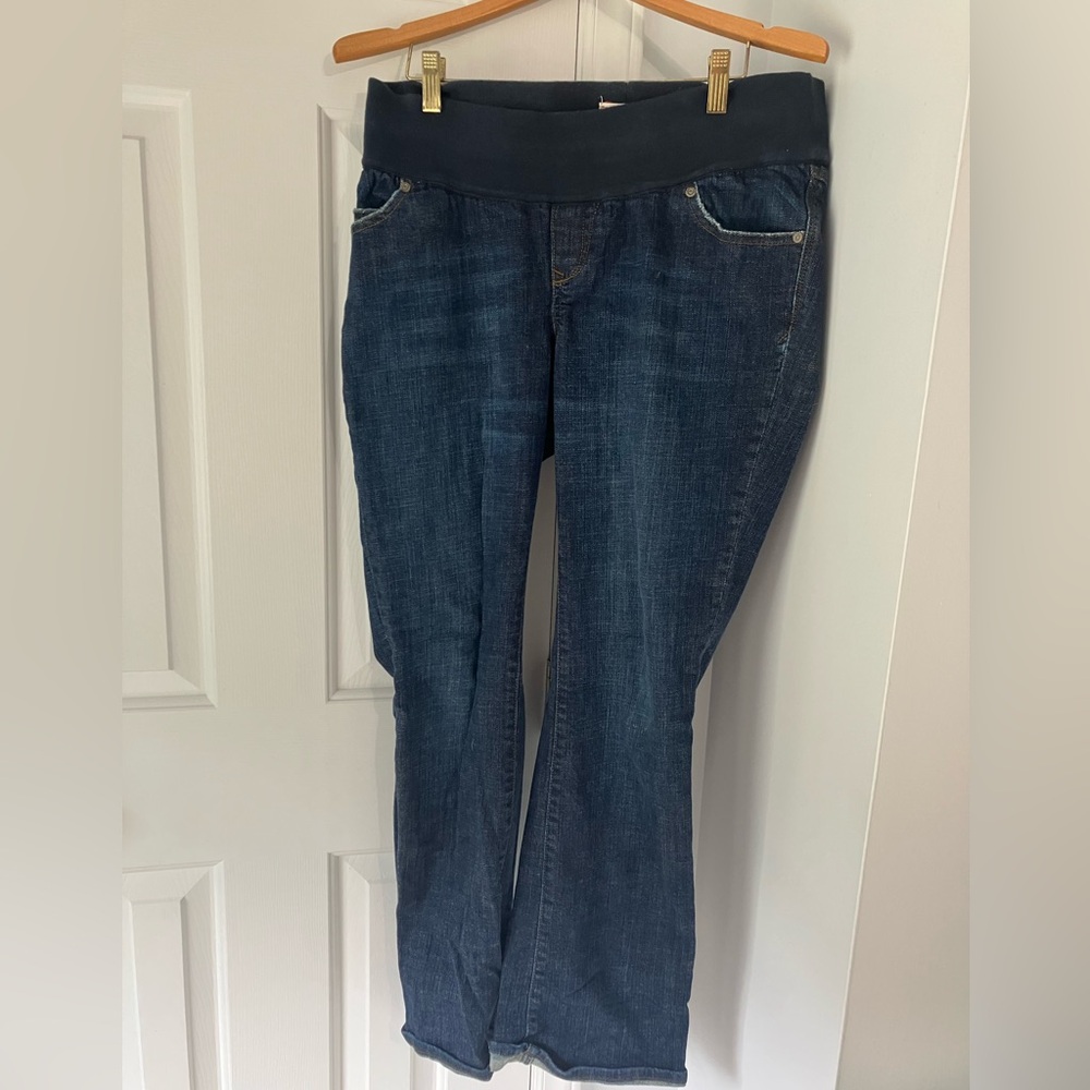 Old Navy Low Rise Maternity jeans straight leg dark blue size medium